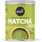 Elan, Thé vert biologique Matcha en poudre, du Japon, sans OGM, végétalien, sans gluten, kasher 250 g