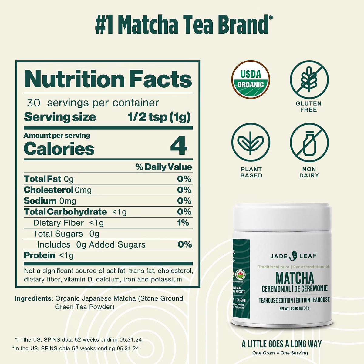 Jade Leaf Poudre de matcha de qualité cérémonielle