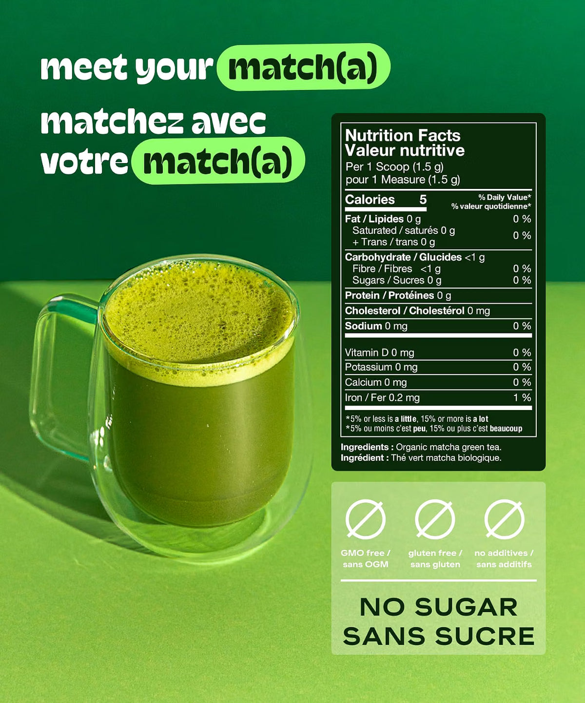 MATCHA DNA Thé Vert Matcha en Poudre Certifié Biologique (454 g/16 oz Boîte de conserve)