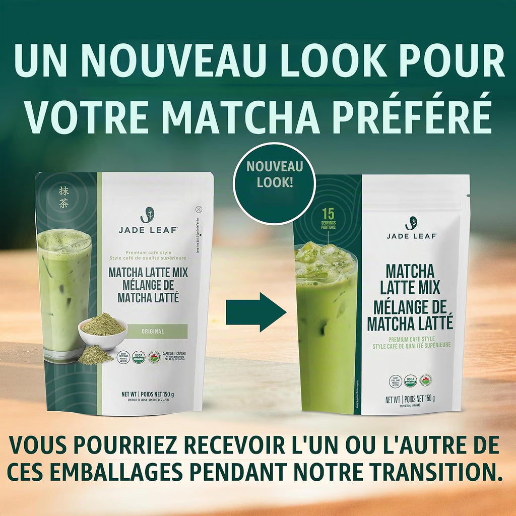 Jade Leaf Matcha Mélange matcha latte bio – Mélange sucré de style café de qualité supérieure avec poudre de thé vert d'origine japonaise authentique (sachet de 150 g)