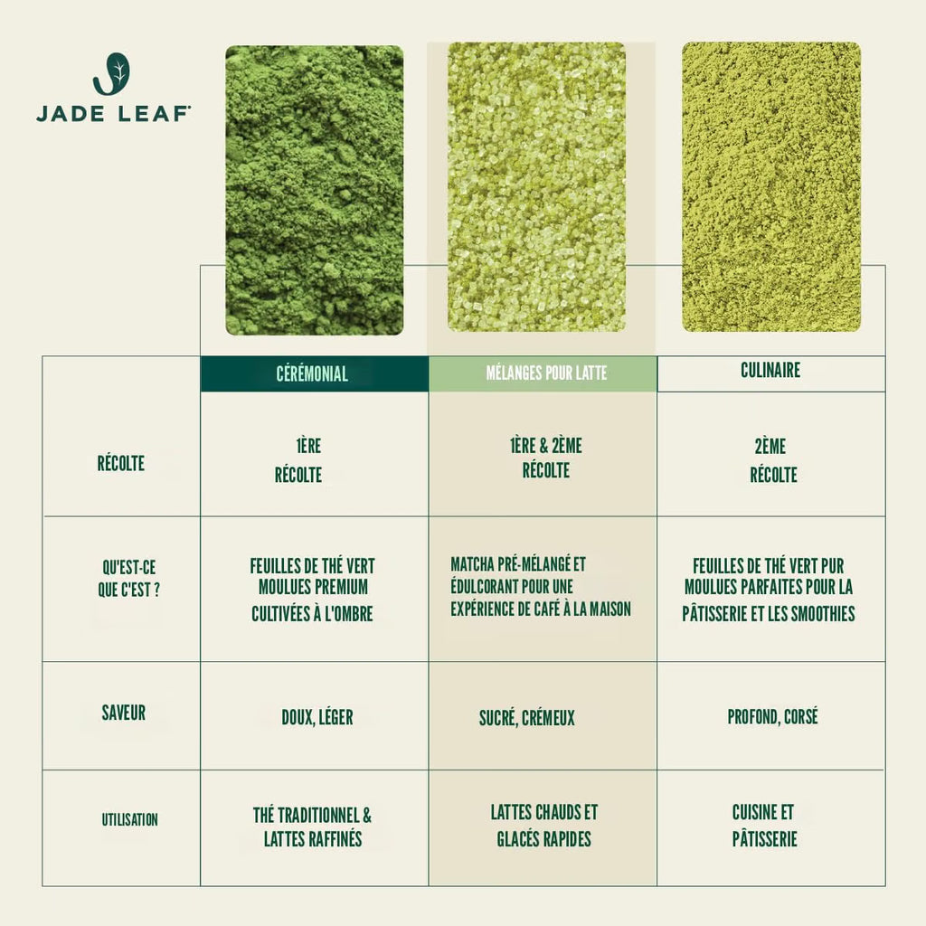 Jade Leaf Matcha Mélange matcha latte bio – Mélange sucré de style café de qualité supérieure avec poudre de thé vert d'origine japonaise authentique (sachet de 150 g)