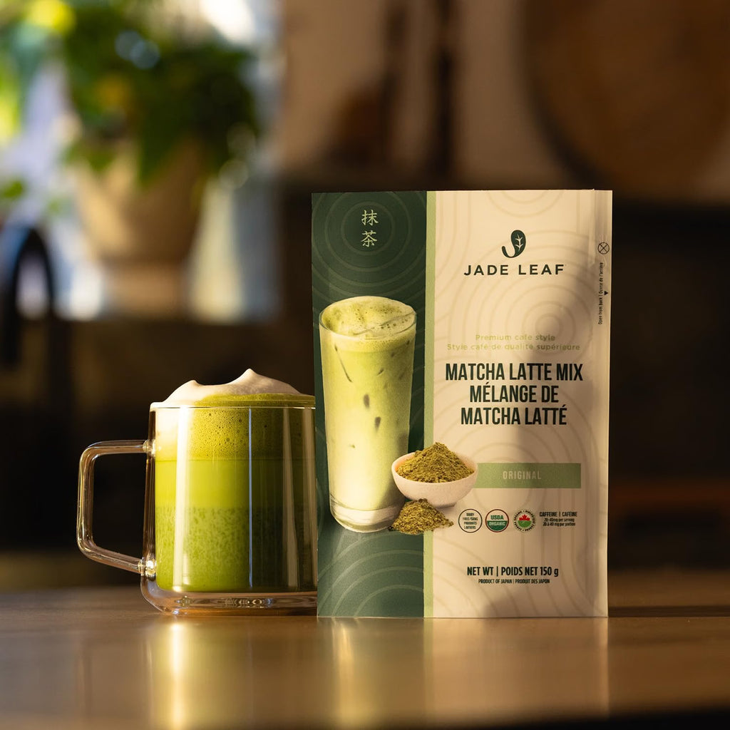Jade Leaf Matcha Mélange matcha latte bio – Mélange sucré de style café de qualité supérieure avec poudre de thé vert d'origine japonaise authentique (sachet de 150 g)