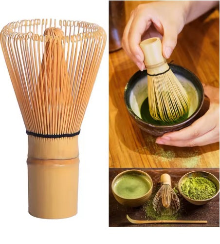 brosse mélangeuse au thé vert en matcha