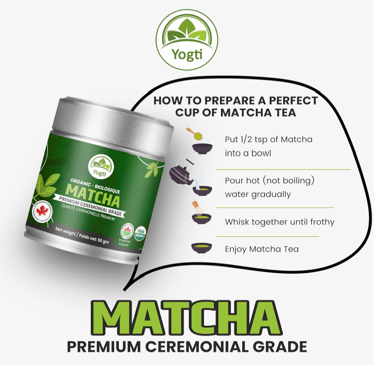 Poudre de thé vert matcha biologique – Qualité cérémoniale – Boîte de 50 g